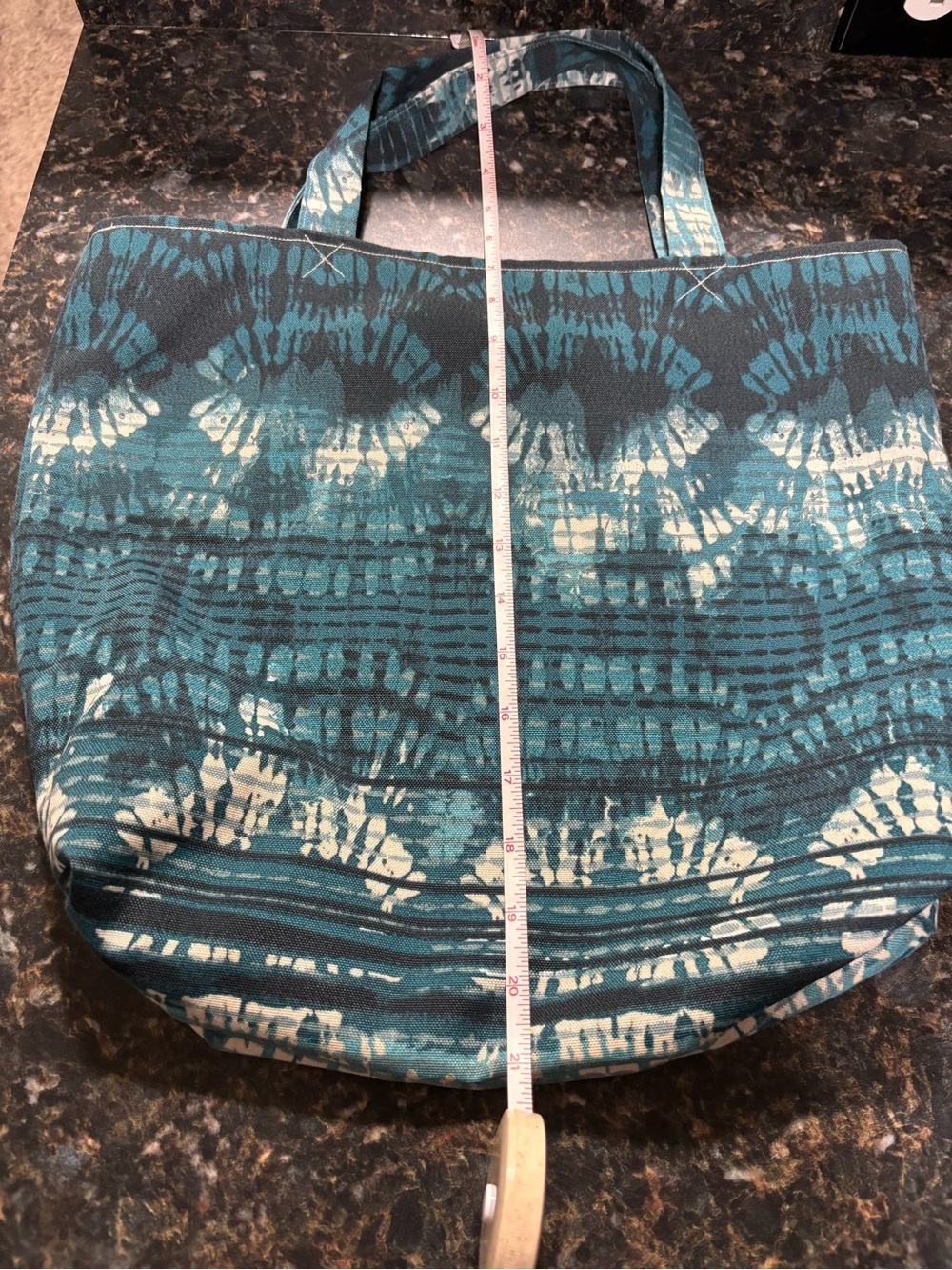 🚨 Handmade Teal Tie-Dye Canvas Tote Bag 🚨 LAST CHANCE - Picture 5 of 6